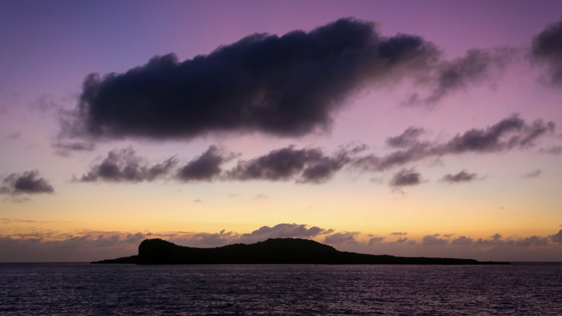 A purple sunset in the Galapagos