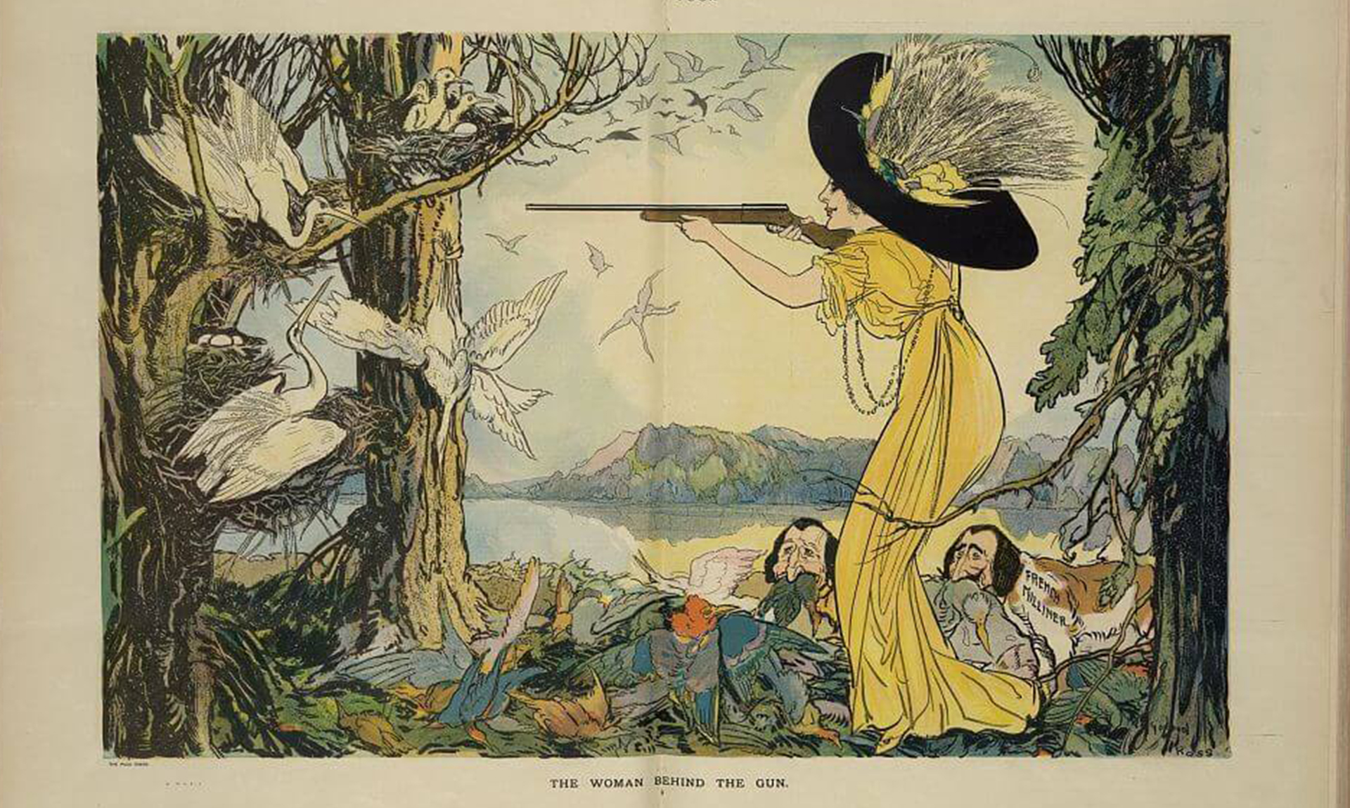 Puck magazine illustration, 1911. "The woman behind the gun." Courtesy Library of Congress.